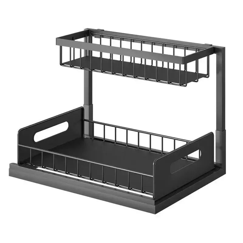 Pull-Out Under Sink Organizer – 2-Tier Sliding Storage Shelf for Kitchen & Bathroom